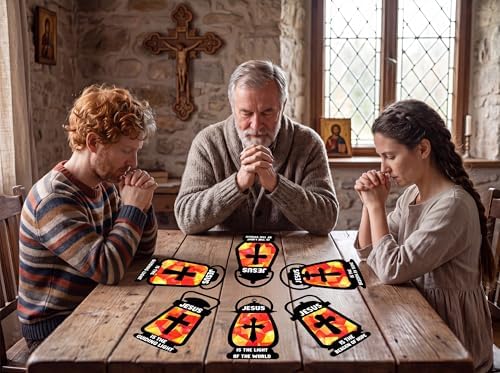 42PCS Sunday School VBS Crafts Bulk: Black Paper Oil-Lamp Nativity Suncatchers,Jesus Religious Christian Classroom Camping Activity DIY Kits Gifts Church Decorations,Window Stained Glass Effect - Image 3