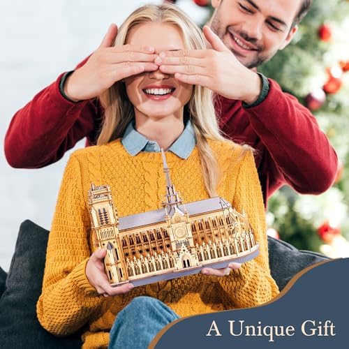 Rowood 3D Puzzles for Adults,Wooden Architecture DIY Model Kit Building Set for Adults, Notre-Dame de Paris Cathedral and Castle Collection,Birthday for Women Friends - Image 5