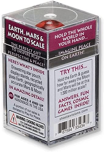 Earth, Mars, Moon To Scale Marble Box Set by Marbles, Globes & Gifts - Image 2