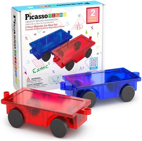 PicassoTiles Magnetic Vehicle Set, STEM Car Building Toy for Kids Ages 3+ by PicassoTiles