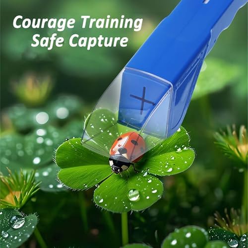 2 Pcs DelloidMaz Insect Catcher Small Animals Catcher Nature Exploration Tool to Capture Butterflies Bees Ladybugs Spiders Bug Catcher for Boys and Girls, Blue and Yellow - Image 5
