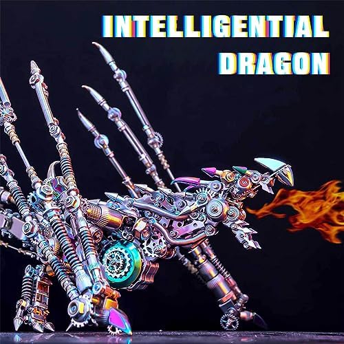 3D Steampunk Mechanical Metal Puzzle Kit: DIY Intelligential Dragon Model - 3D Jigsaw Assembly Kit, Handmade Craft Collection for Adults, Teens, Boys, and Girls(1390+Piece) - Image 2