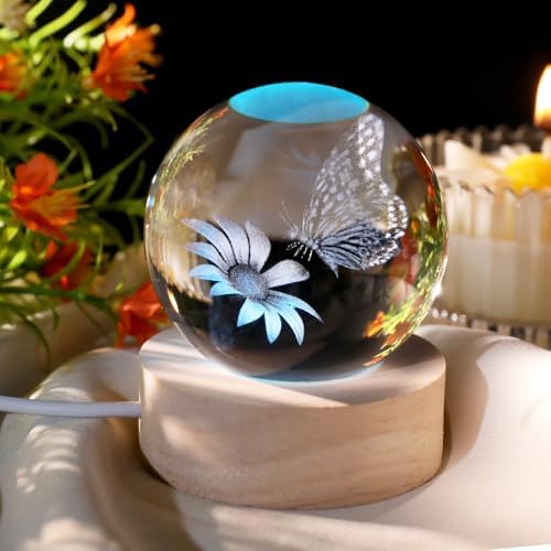 Butterfly Gifts for Women Her 3D Crystal Ball Butterfly in Glass Ball - Image 2