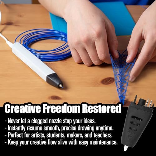 3D Pen Nozzle Replacement for MYNT3D Professional 3D Printing Scribler Nib RP800A RP600A V4 OLED Screen, 1.75mm ABS PLA Filaments Refills, Head Tip Spare Part Printer Print Scribe with Screwdriver - Image 3