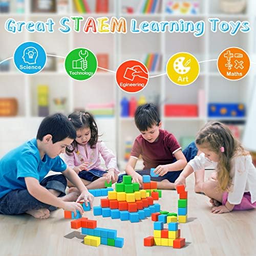 Magnetic Blocks, 1.34 inch Large Magnetic Building Blocks, 3D Magnetic Cubes for Toddlers, Preschool Educational Construction Kit, Sensory Montessori Toys Kids Blocks for Boys Girls Toddlers - Image 6
