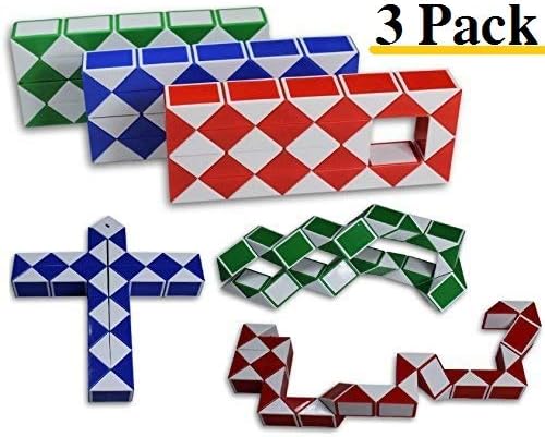 Magic Snake Cube Twist Puzzle Bundle of 3! 36 Wedges! 3 Large Cubes (Large 3 Pack) - Image 4