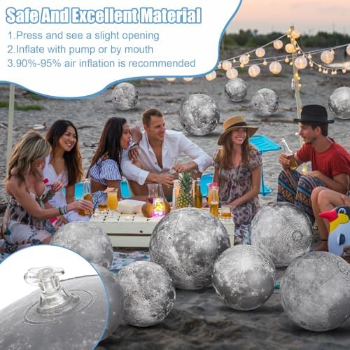 Shappy 12 Packs Moon Inflatable PVC Ball Bulk, 16 Inch, 24 Inch - Image 2