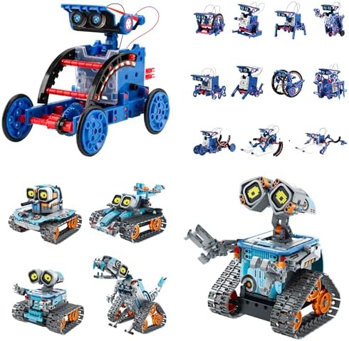 Bundle - 2 Items: Sillbird 12-in-1 Solar Robot Toys & Robot Building Kit with Remote Control, Christmas STEM Robotics Technic Toy for Boys, Birthday Creative Gifts for Kids Ages 8-14 by Sillbird