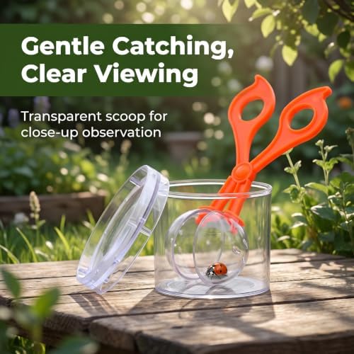 2Pcs Orange and Green Nature Exploration Tools Bug Insect Catcher Scissors Tongs Tweezers Clamp Cleaning Tool - Image 3