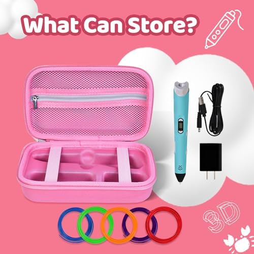 Hard Case Compatible with SCRIB3D P1/Advanced Printing 3D Pen, Pink - Image 2