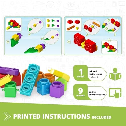 Engino STEAM Maker Junior- 10 Model Set, Stackable Building Blocks for Kids 4+, STEM Building Toys, Engineering Kit for Young Inventors, Educational Toys, Gift for Boys & Girls - Image 4