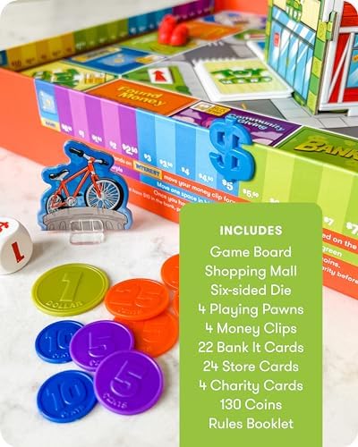 SimplyFun BankIt! - Money Game for Kids - Learn to Save, Spend, Donate, Earn Bank Interest and More - Game for Kids Ages 8 and Up, 1 to 4 Players - Image 4