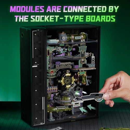 ROKR 3D Puzzles Marble Run Model Building Kit for Adults, DIY Hobbies for Men Women (Alchemy City MR04S) - Image 4