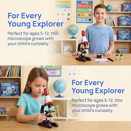 Little World Kids Microscope with LED Light - 100X/400X/1200X Magnification - Image 4