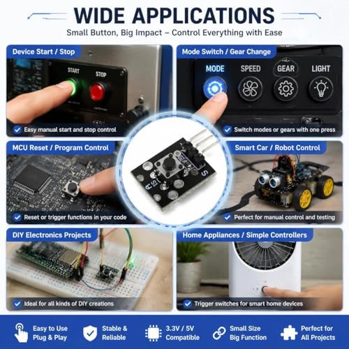 5 Pcs KY-004 3pin Button Key Switch Sensor Module - Image 5