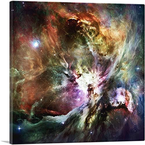 ARTCANVAS Colorful Orion Nebula Hubble Telescope NASA Photograph Canvas Art Print Stretched Framed Painting Picture Poster Giclee Wall Decor - 18" x 18" (1.50" Deep) by ARTCANVAS