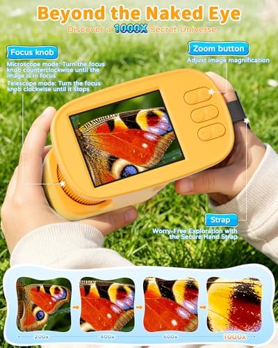 1000X Handheld Microscope for Kids, 4K Digital Kids Microscope Science Kits - Image 5