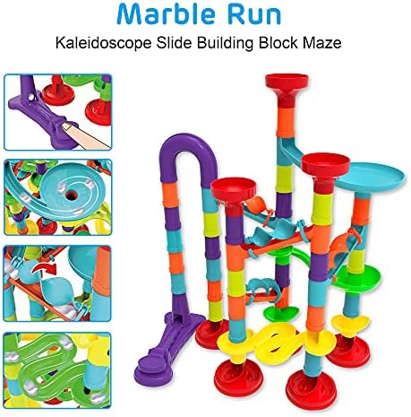 Blacka Marble Run Maze Race Game Glass Marbles for Kids Age 3 4 5 6 Boys Girls Educational Preschool Toys Block Toy Set As Xmas Birthday Present Festival Gifts, Small - Image 2