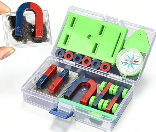 Physics Magnet Experiment Set Science Lab Equipment U-Shaped Horseshoe Magnets Compass Iron Powder Magnetic Levitation Teaching Aids Educational Kit for Students Classroom Demonstration by Unknown