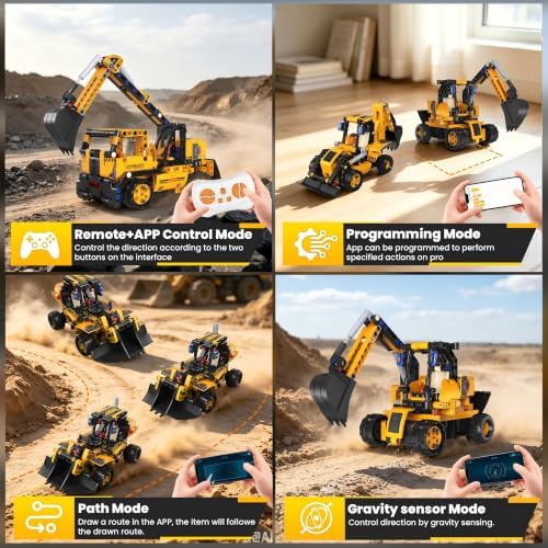 5 in 1 STEM RC Excavator Robot Building Kit Toys for Kids Boys Age 6-14 - Image 5