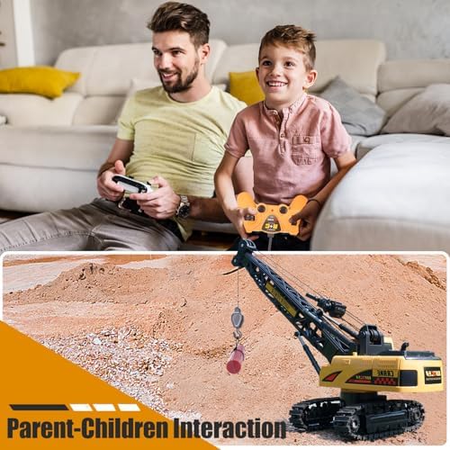Jiakora Remote Control Crane Toy, 1:14 Scale RC Construction Vehicle with Metal Hook & 2 Batteries Included - Realistic Engineering Toy Truck, for Boys Girls 3 4 5 6 7 8 Years Old - Image 7