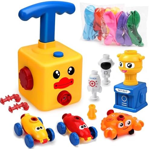 Balloon Launcher Car Toy Set,Balloon Powered Car for Kids Boys Girls 3+ and Classroom,Party Supplies Balloon Pump,Balloon Power Car (Duck) by Unknown