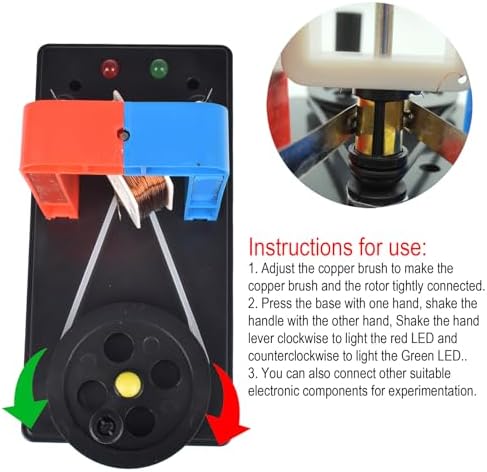EUDAX School DIY Dynamo Lantern Educational STEM Building,Labs Demonstration Motor Activity Teaching Model Hand Cranked Power Electricity DC Electric Generator Physical Science Experiment Education - Image 3