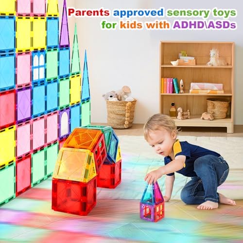 Mruikeny 100PCS Magnetic Tiles Kids Toys - Magnetic Building Blocks - Image 2