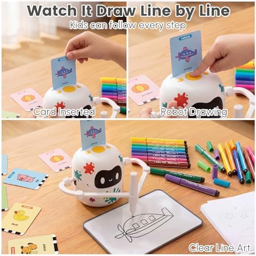 Mewaii Drawing Robot for Kids, Educational Painting Toy, 150 Cards - Image 3