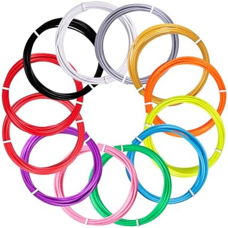 Kretrum 3D Pen Filament Refills 12 Colors Compatible with SCRIB3D MYNT3D PIKA3D 3D Pen for Kids Each Color 10Feet 1.75mm PLA 3D Printing Pen Filament Refills, NOT FIT 3Doodler Start Pen by Kretrum