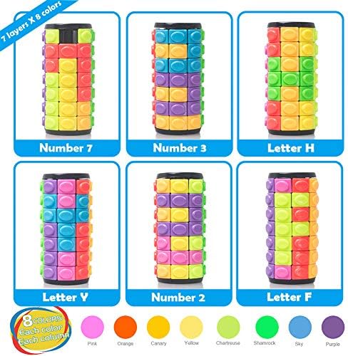 R.Y.TOYS Rotate and Slide Puzzle-Design Patent,Fidget Toys(Restore Order/Create Patterns) 8 Colors,7 Layers-Detach Piece for Quick Play,Brain Teaser,Sensory Toys,Birthday Gifts,Easter Basket Stuffers - Image 2