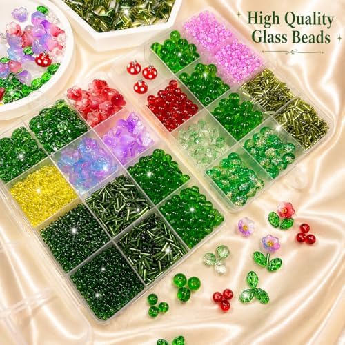 Bead Kit Green Glass Beaded Plant Kits Disco Ball Hanging Planter Gift - Image 2
