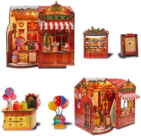 YSWOOD WORLD Christmas Miniature House Kit, 3D Wooden Puzzle for Adults by Unknown
