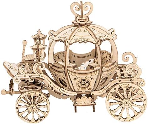 Rowood 3D Puzzles for Adults, Wooden Model Kits for Adult, DIY STEM Toy for Ages 14+ - Pumpkin Cart (182 Pieces) by RowoodAssembleArtDecorateLife
