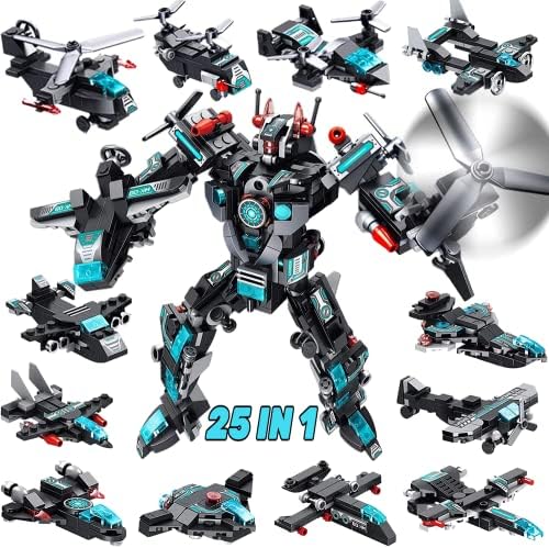 MOONTOY 577PCS STEM Robot Building Toys Set 25-in-1 Engineering Kit Building Blocks Bricks Construction Vehicles Educational Christmas Birthday Gifts for Kids Boys Girls 5 6 7 8 9 10 11 12+ Year Old by MOONTOY