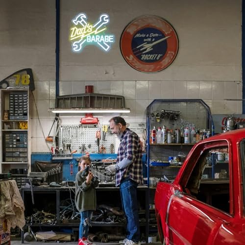 Dad's Garage Neon Sign with Wrench and Hammer for Man Cave Workshop Decor - Image 6
