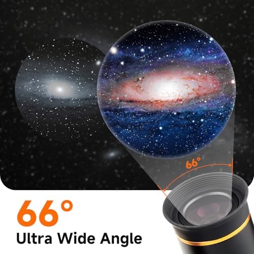 SVBONY Telescope Eyepiece, 9mm Gold Line Eyepiece 66° Ultra Wide Angle Lens - Image 2