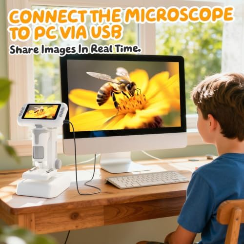 1600X Kids Microscope, 1080P Digital Microscope with 4.0" Screen - Image 4