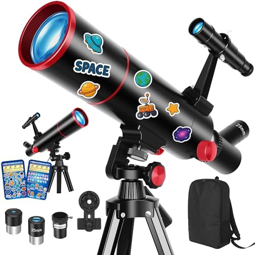 HETEKAN Telescope for Kids & Adults，80mm Aperture 500mm Portable Refractor by HETEKAN