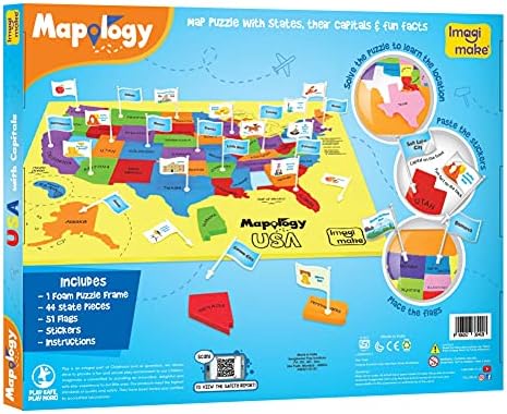 Imagimake Mapology USA Map Jigsaw Puzzle, Learn States, Capitals with Flags - Image 5