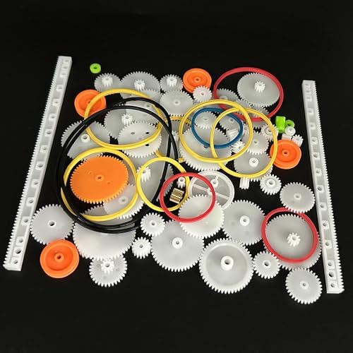 70PCS Small Gear Kit Plastic Gears Belt Pulley Single Gear Spindle Gear Small Motor Gears for DC Motor RC Car Robot Model Toy DIY Gear Replacement (70) - Image 3