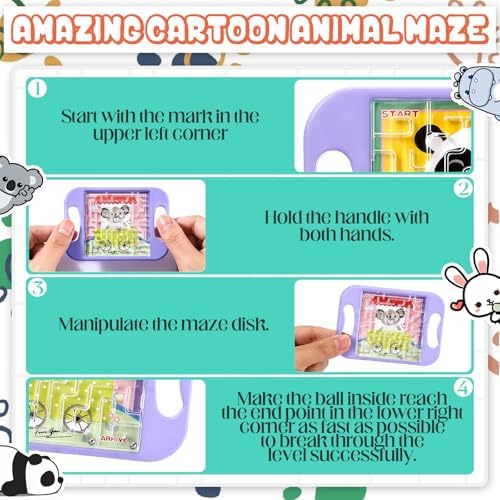 JellyArch 24 Pcs Mini Maze Puzzle Bulk for Kids Maze Cubes, Classical - Image 4