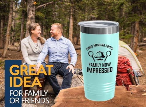 Detective Teal Edition Viking Tumbler 20oz - Finds missing socks - Police Officer Cop Patrol Detective Sheriff Law Enforcement Police Academy Student Police Chief - Image 2