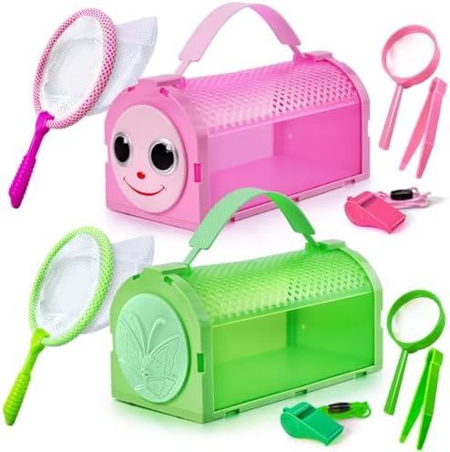 YOPINSAND Bug Catcher for Kids, 10 Pcs Outdoor Exploration Kit with 2 Cages by YOPINSAND