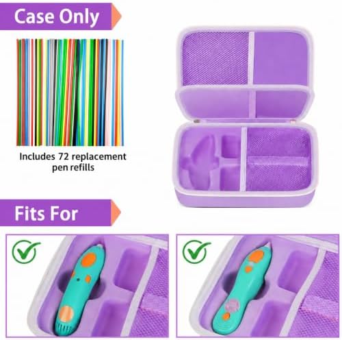 casmilee 3D Pen Case with 72 Refills for 3Doodler Start+ 2023/2024 - Image 2