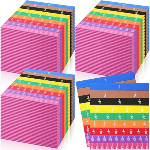 Sayglossy 60 Sets Fraction Tiles Set for Math Classroom Fractions Manipulatives Math Learning Manipulatives for Home School Supplies by Sayglossy