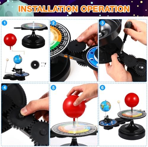 Solar System Planetarium Model Moon Earth Sun Orbital Model Scientific Educational Astronomy Teaching Tool for Toddlers Kids Children - Image 6