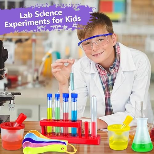 24PCS Educational Lab Science Experiments Early Learning Kit for Boys and Girls with Many Tools Droppers Plastic Test Tubes with Caps Lab Science Supplies Test - Image 6