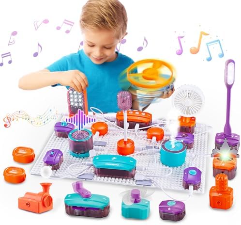 VATOS Science Circuit for Kids, 53PCS DIY Electronics Exploration Kit with 150+ Projects, Physics Science Experiments Circuit Board Kit, School Family STEM Educational Toy Gift for Boys Girls Ages 6+ by VATOS