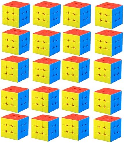 CFMOUR 3x3 Speed Cube Set - Stickerless Magic Bundle, 20Pack, Puzzle Toys by EnjoyaGreenLife